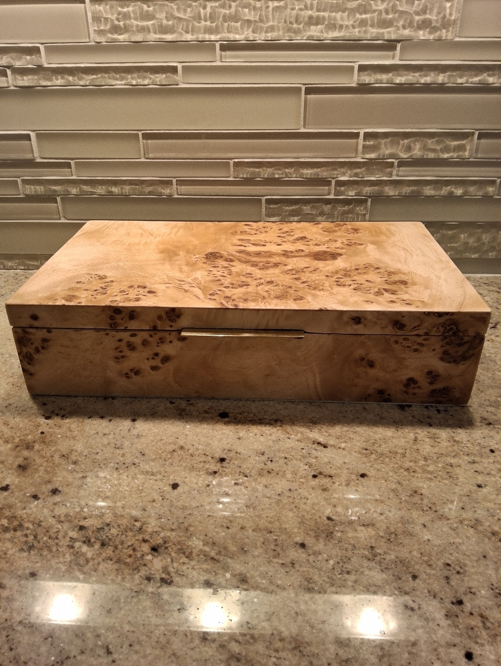 Pottery Barn Medium Burlwood Decorative Box